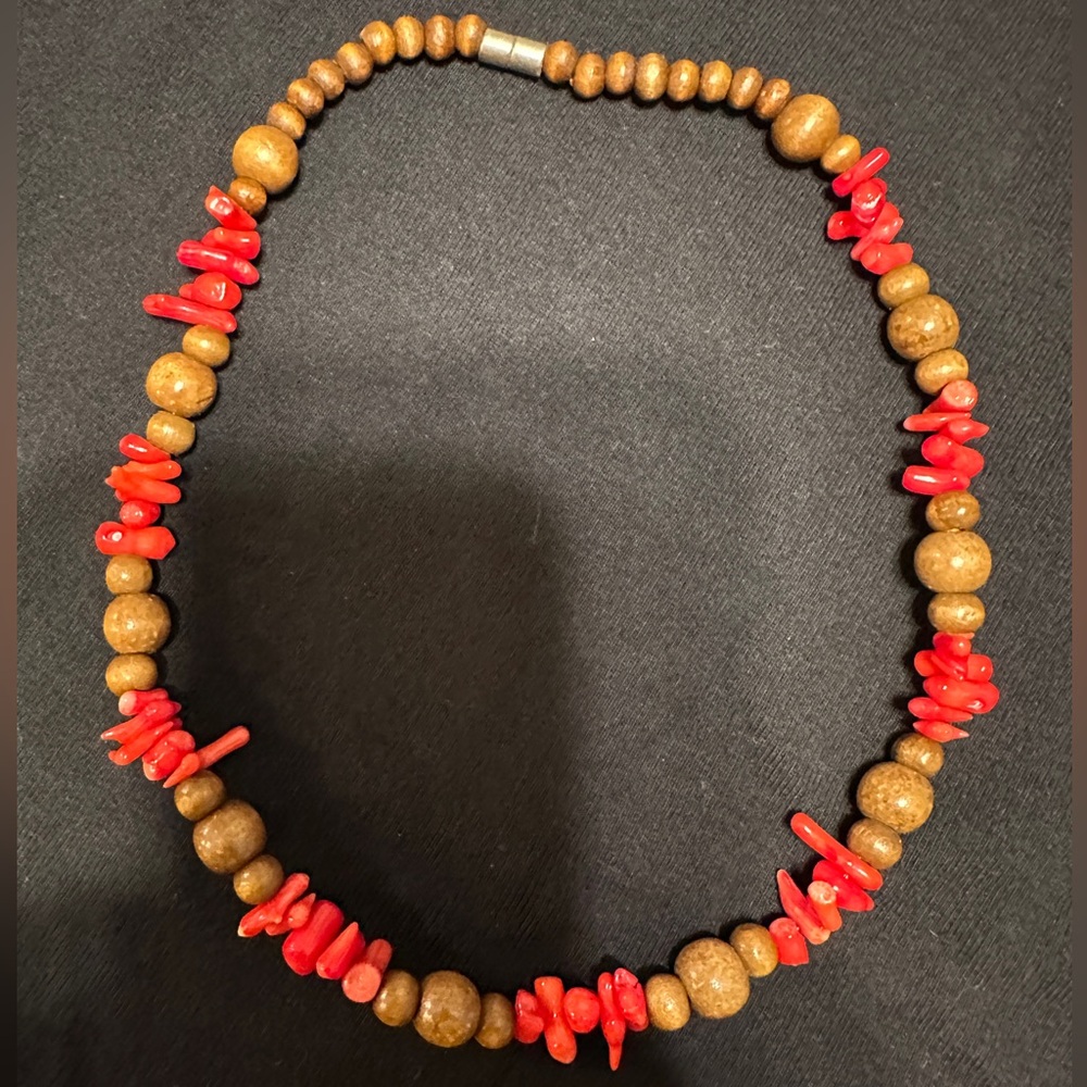 Real Coral Beaded Necklace